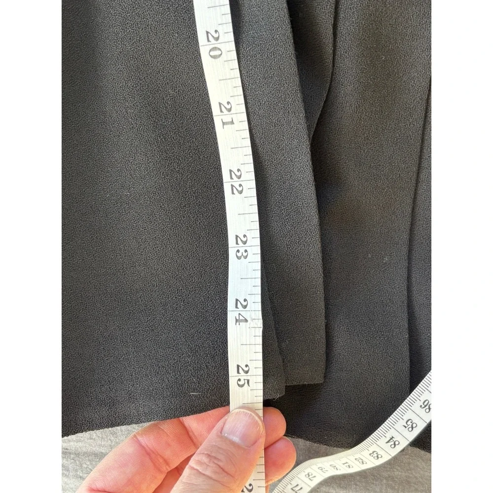 LANVIN Vintage Black Wool‎ Blend Pleated Wrap Skirt Size 42 US 6-8